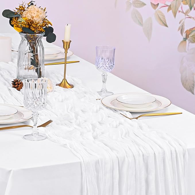 10 Pack White Cheesecloth Table Runner 17x108 Inch Boho Gauze Cheese Cloth - Image 5