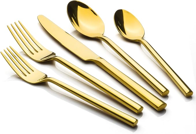 Alata Potter Gold 20-Piece Forged Silverware Set, Service by Alata