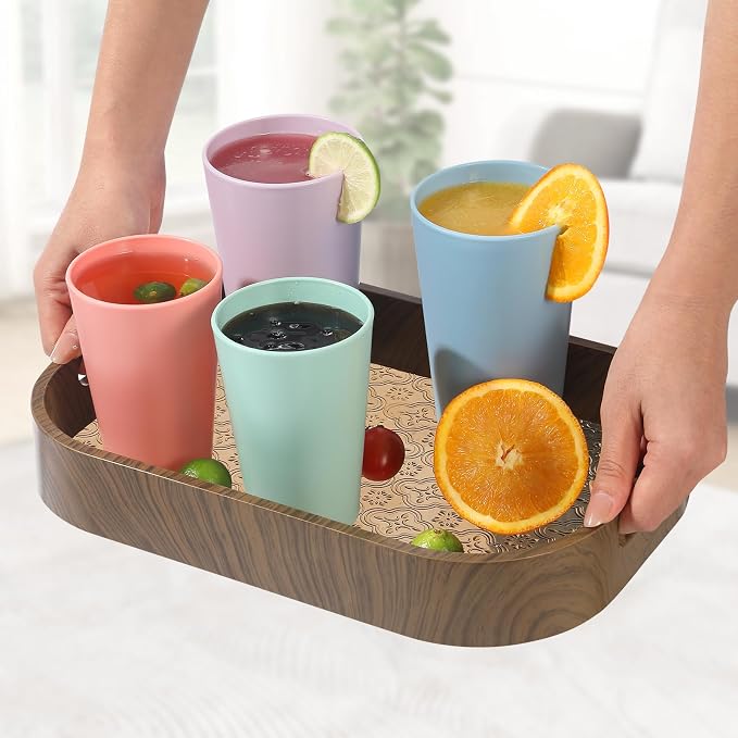 HEYCOME 24 Pcs Unbreakable Plastic Cups Set, Stackable Water Tumblers, Drinking - Image 7