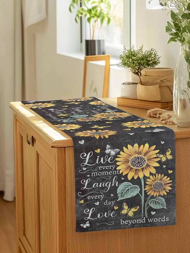 Retro Sunflower Table Runners 60 Inches Long, Spring Summer Farmhouse Table - Image 7