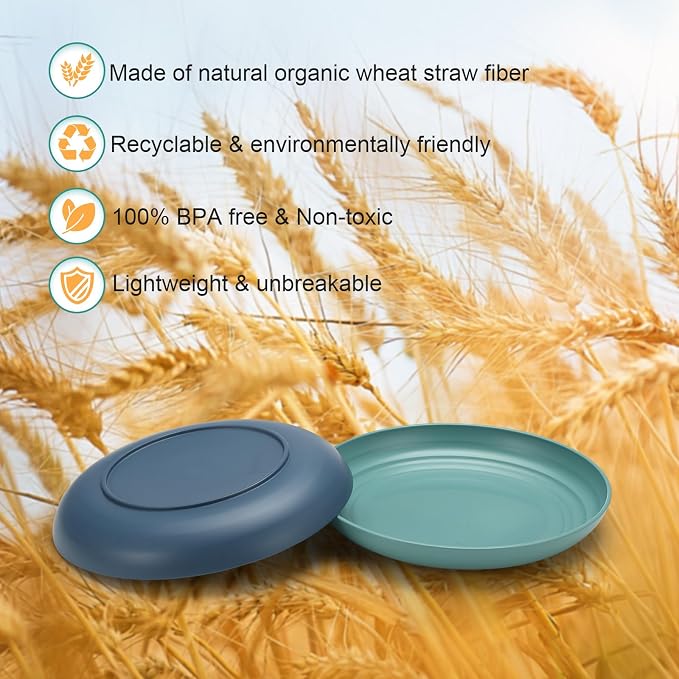 HEYCOME 12 Pcs Unbreakable Deep Dessert Plates Set, 8 inch Reusable Plastic - Image 3