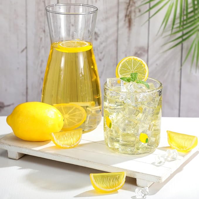 SiliFine 1 Pcs Lemon Icon Juice Glasses - 14oz Yellow Lemon Stemless Wine - Image 5