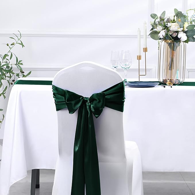 SiinvdaBZX 24 Pcs Green Satin Table Runner 12 x 108 inches Long | Bright Smooth - Image 7