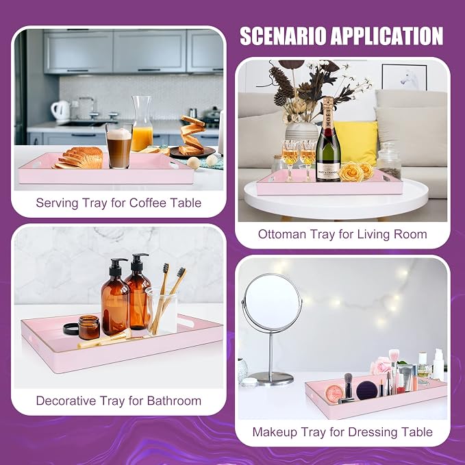 Gifturbo Pink Serving Trays, Decorative Serving Tray - Image 5