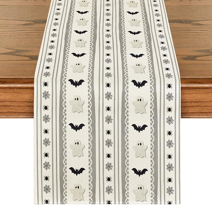 Artoid Mode 210 GSM Halloween Table Runner 13x36 Inch Home Party Decor | Beige by ArtoidMode