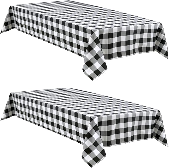Buffalo Plaid Tablecloth, 2 Pack, 54 x 80 inch, Stain and Wrinkle Resistant by Hiasan