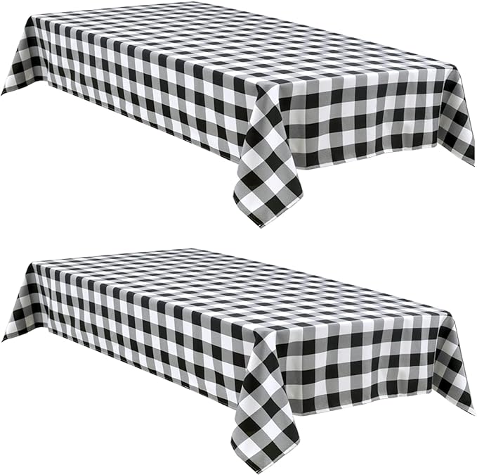 Buffalo Plaid Tablecloth, 2 Pack, 54 x 54 inch, Stain and Wrinkle Resistant by Hiasan