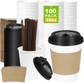 100 Pack 12 oz Disposable Coffee Cups by COOLCAP