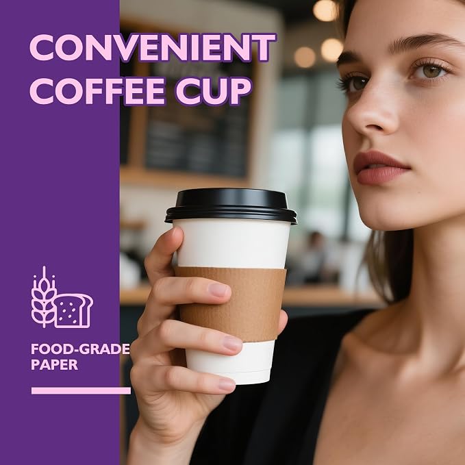 16 oz 50 Pack Disposable Coffee Cups - Image 7