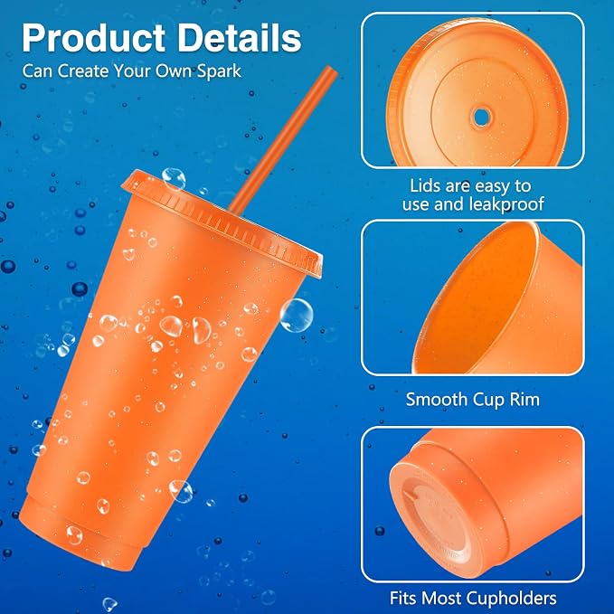 Amyhill 12 Pcs Reusable Glitter Cups - Image 3
