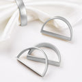 APTWOW Silver Napkin Rings Set of 6, Semicircle Metal Napkin Holder Buckles by APTWOW
