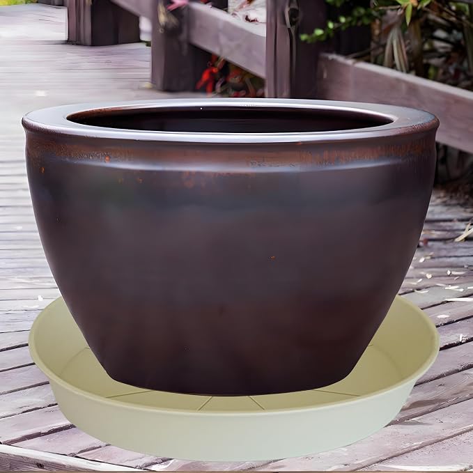 4 Pack of 18 19 inch Plant Saucer Drip Tray, Heavy Duty Deep Plant Saucers - Image 6