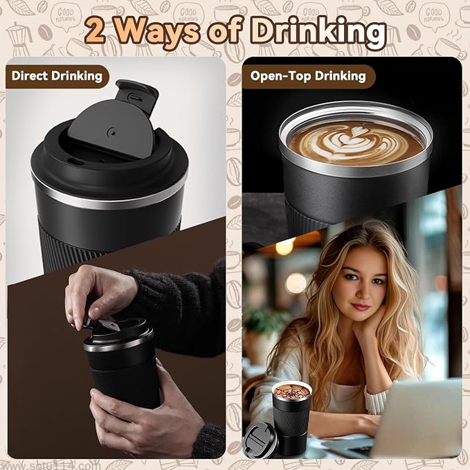 12OZ Travel Coffee Mug Insulated Coffee Cup - Image 8