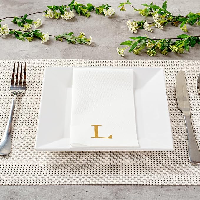 Luxenap 15.8 X 7.9 Inch Linen-Feel Guest Towels, 50 Lettered Hand Towels - Image 7