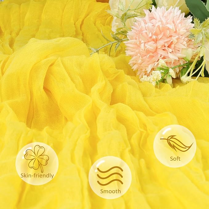 12 Pack Lemon Yellow Cheesecloth Table Runner 17 x 108 Inch | Boho Gauze Cheese - Image 5