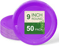 50 Pcs Purple Paper Plates, 9 Inch Disposable Dessert Plates by LIKAJON