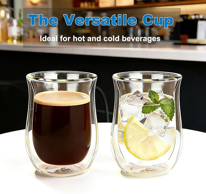 Easyworkz Double Walled Glass Coffee Mugs, Cocktails & All Beverages - Image 5