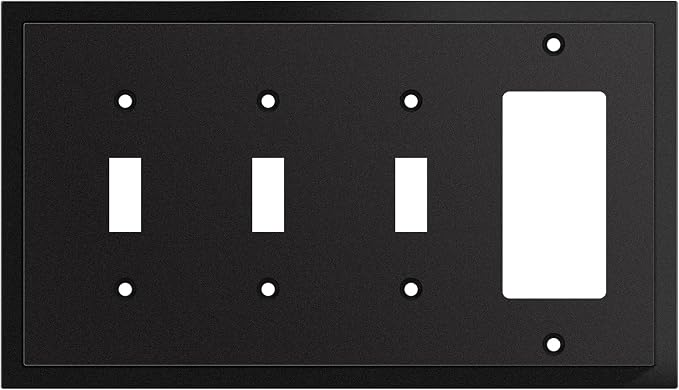 Modern Edge Decorative Wall Plate Switch Plate Outlet Cover, Durable Solid Zinc by HenneBery