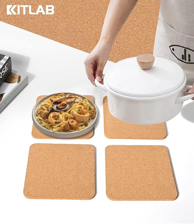Cork Trivets for Hot Dishes, Hot Pots and Pans, 8 Inch 4 Pcs | High Density - Image 8