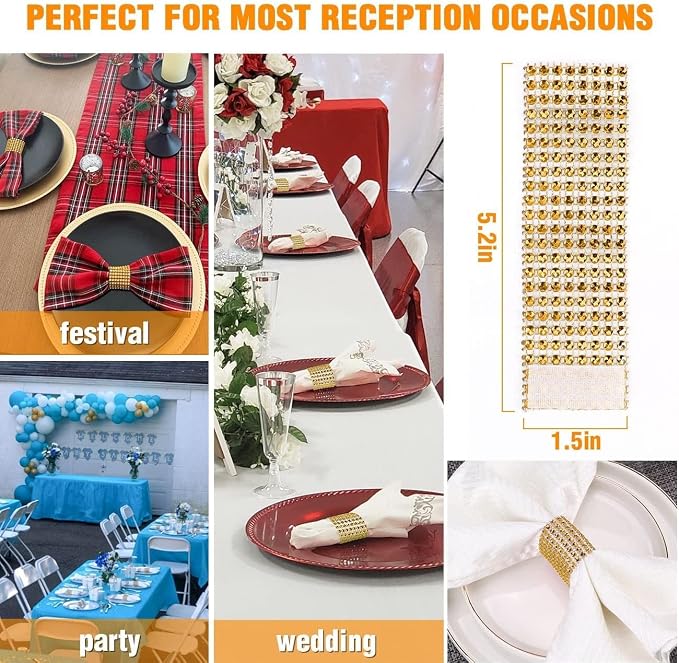 Gold Napkin Rings Set - Image 3