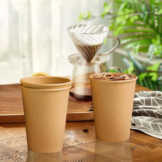 Clawsoff 1000 Pack 12 oz Paper Cups Brown Kraft Disposable Hot Coffee Cups | - Image 5