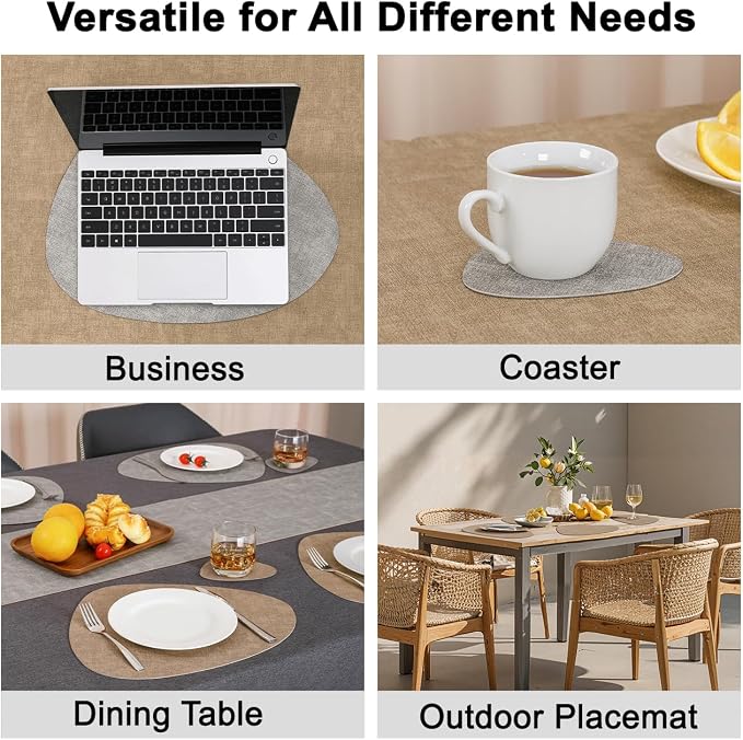 Faux Leather Placemats Set of 6, Dual Sided - Image 6