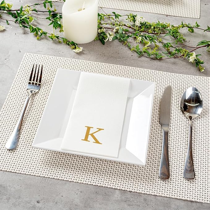 Luxenap 15.8 X 7.9 Inch Linen-Feel Guest Towels, 50 Lettered Hand Towels - Image 3