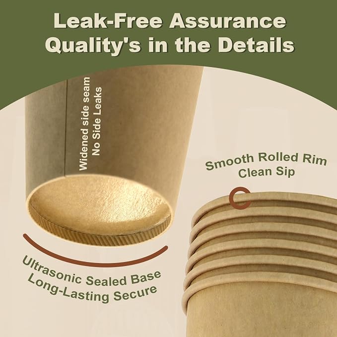 3 oz 300 Pack Disposable Coffee Cups, Bulk Brown Disposable Paper Cups - Image 4