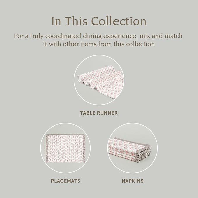 Over&Back 18x108 Hand-Blocked Printed Cotton Table Runner - Image 4