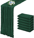 6 Pack Emerald Green Cheesecloth Table Runner 17x108 Inch Semi Sheer Boho Gauze by Unknown