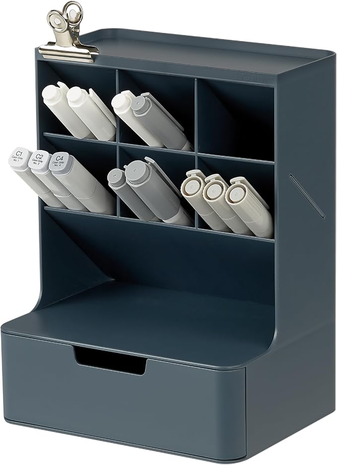 BLUE GINKGO Hive Pen Desk Organizer, Made in Korea | 6 Compartments. Full by BLUEGINKGO