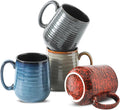 HASENSE Coffee Mugs Set of 4, 15 Oz Stoneware Coffee Cups by Hasense