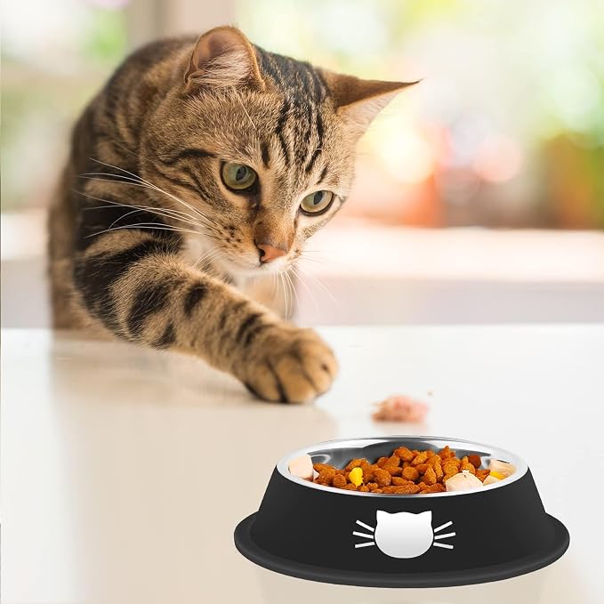 Serentive 2 Pcs Non-Slip Stainless Steel Small Food Bowls - Image 6