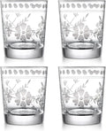 Joeyan Hand Blown Etched Drinking Glasses, Aesthetic Tumblers Glassware Set by JoeyanHousehold