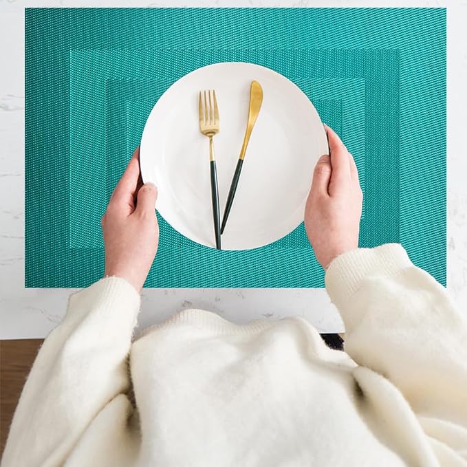 PIGCHCY Placemats Set of 8 Washable Durable Place Mats Vinyl Heat Resistant - Image 6