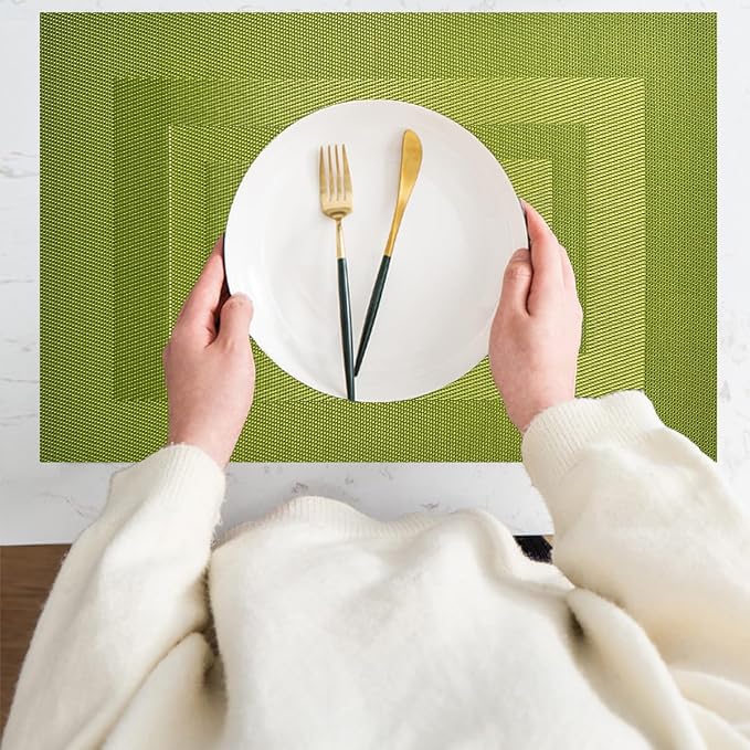 PIGCHCY Placemats Set of 8 Washable Durable Place Mats Vinyl Heat Resistant - Image 6
