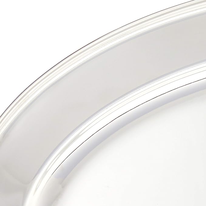 Winco 18" x 11 1/2" Oval Stainless Steel Platter | Restaurant service, Desserts - Image 4