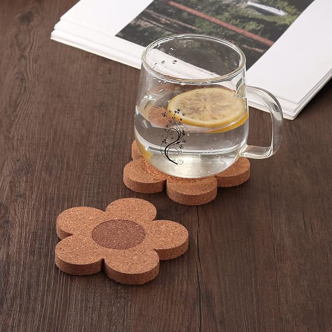 12PCS 3/8" Thick Cork Coasters for Drinks, Absorbent and Reusable Coaster Set - Image 5