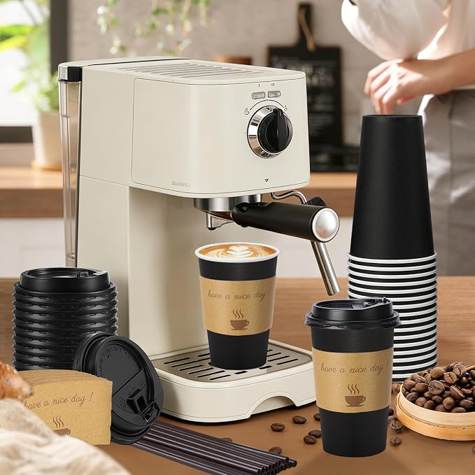 BYSNOW 500 pack 16 oz Bulk Disposable Paper Coffee Cups - Image 6