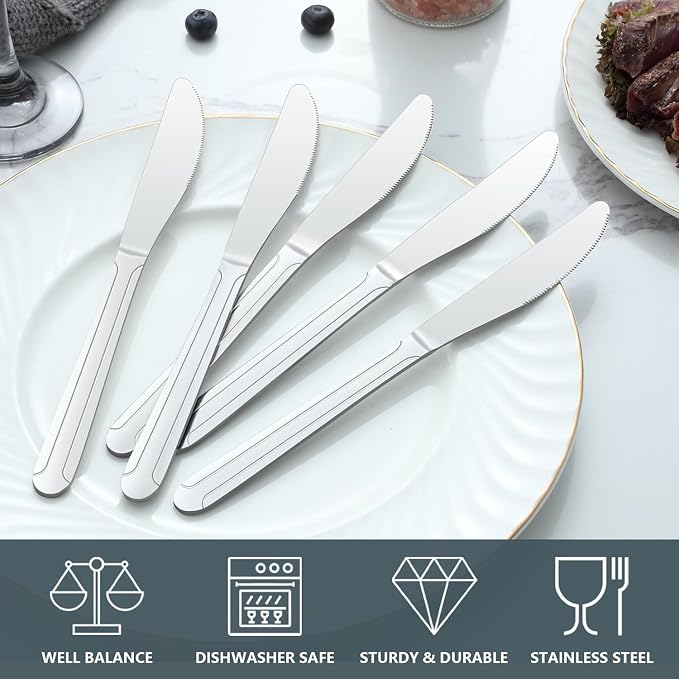 BEWOS 24-Piece 9-Inch Dinner Knives - Image 3