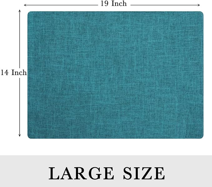 Faux Cotton Linen Placemats Set of 4, Cloth Washable Farmhouse Dining Table Mats - Image 9