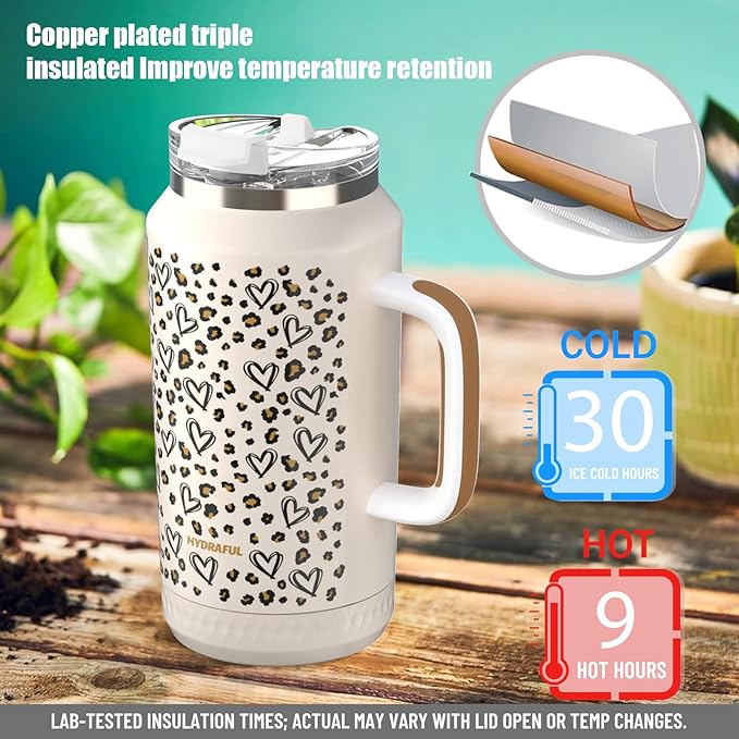 Hydraful 64 oz Tumbler with Handle and Straw - Image 2