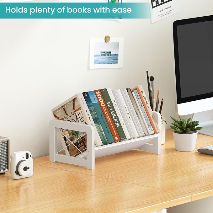 ELITEROO Mini Bookshelf for Desk, Desktop Bookcase, Single Cookbook Shelf - Image 4