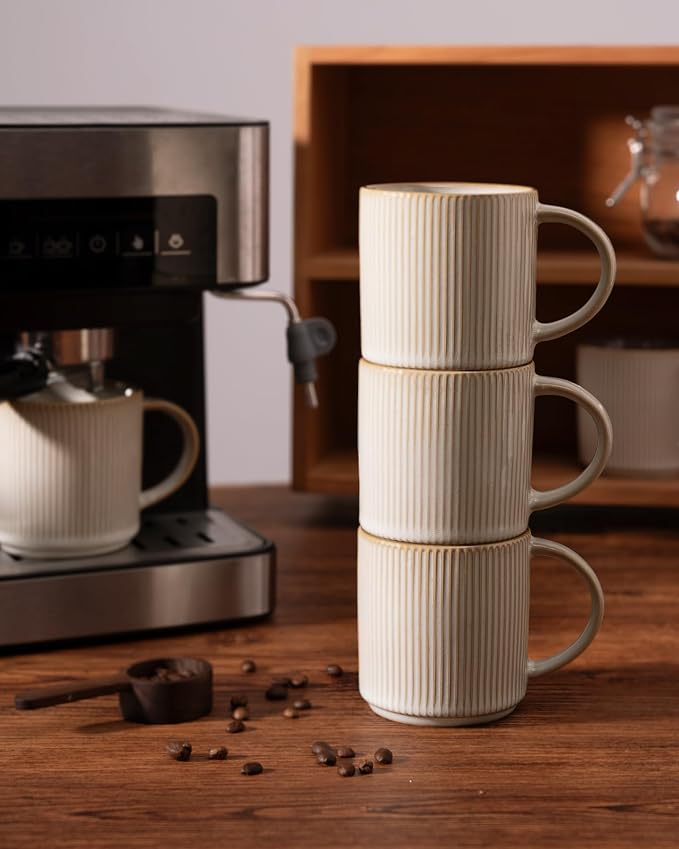 famiware Coffee Mug Set for 6, Star 12 oz Catering Mugs Cup Set - Image 7