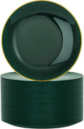 Nervure 100Pcs Green and Gold Plastic Plates by Nervure