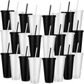 Honeydak 30 Pack Tumbler with Straw and Lid Bulk Cups by Honeydak