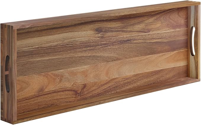 Extra Large Ottoman Tray, 36 x 12 inches Acacia Wood Serving Board | Wooden - Image 8