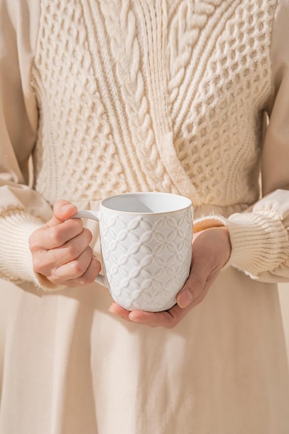 FOBENTA Ceramic Coffee Mugs Set of 4, 16 oz Coffee Cups - Image 6