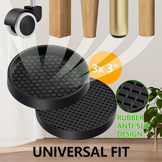 Non Slip Furniture Pads- 4PCS 3" Round Anti Skid Grippers Floor Protectors | - Image 5