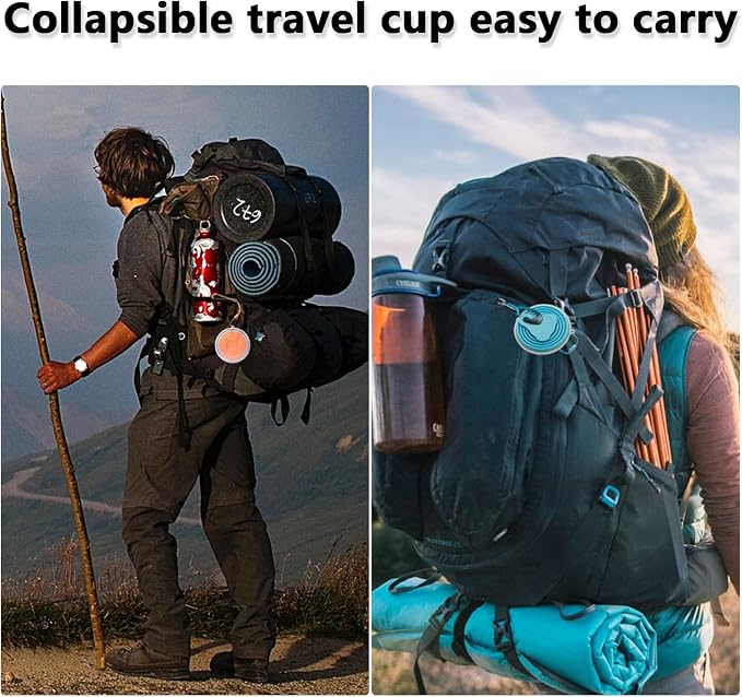 Litoexpe 2 Pack Silica gel Collapsible Travel Cup 270ml, Portable Folding - Image 4